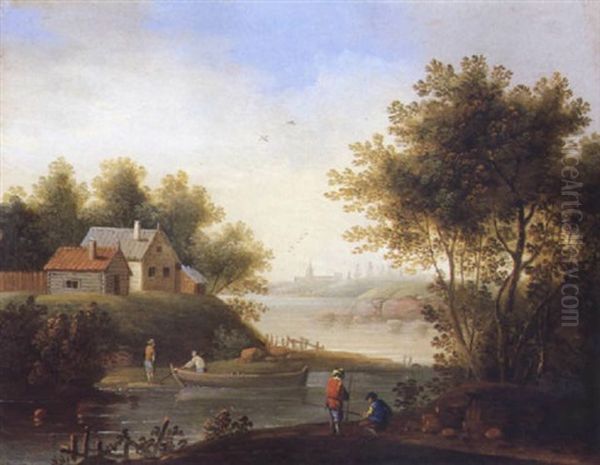 Fluslandschaft Mit Figuren Oil Painting by Balthasar Beschey