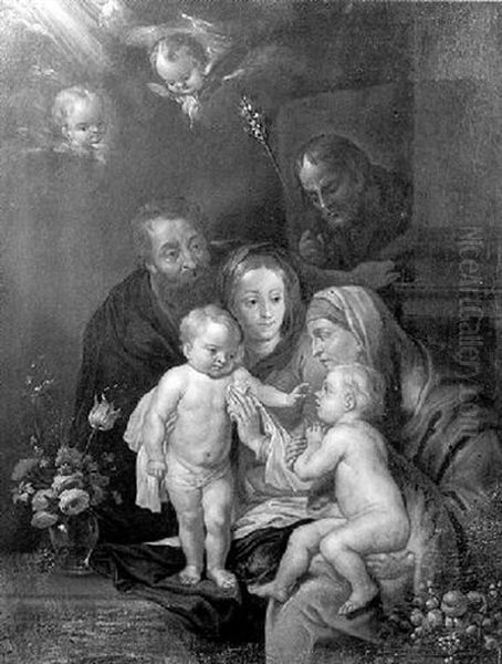 La Sainte Famille Et Saint Antoine De Padoue Oil Painting by Balthasar Beschey