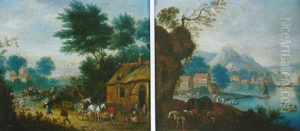 Cour De Ferme Animee Oil Painting by Balthasar Beschey