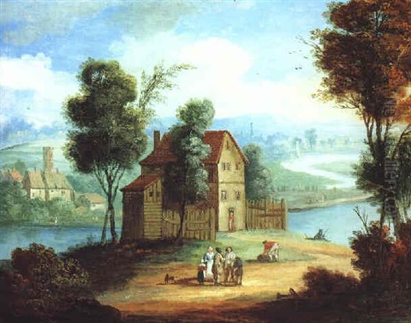 Sommerlandschaft Mit Haus Am Flus by Balthasar Beschey