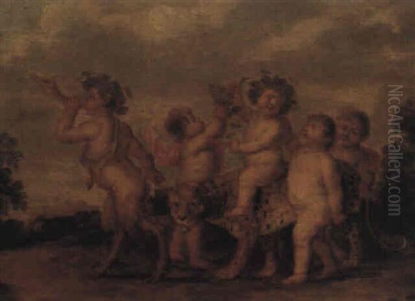 The Triumph Of Bacchus Oil Painting by Balthasar Beschey