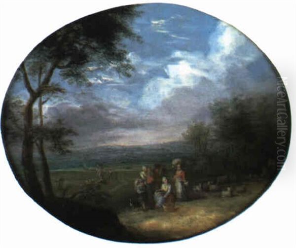 Scene Champetre Animee Oil Painting by Balthasar Beschey