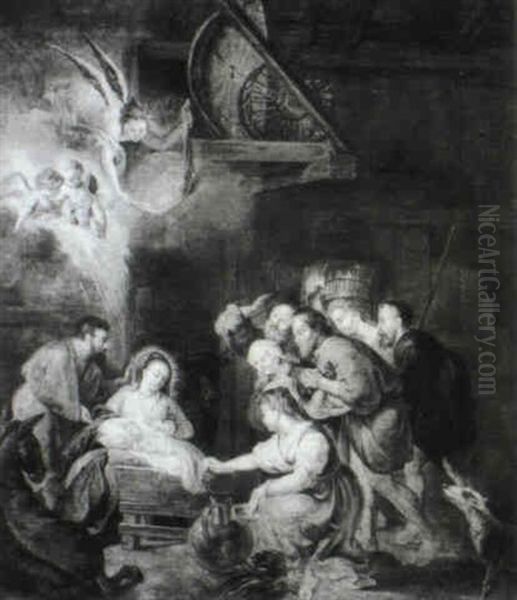 L'adoration Des Bergers Oil Painting by Balthasar Beschey