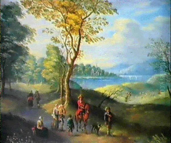 Flusslandschaft Mit Reisenden Oil Painting by Balthasar Beschey