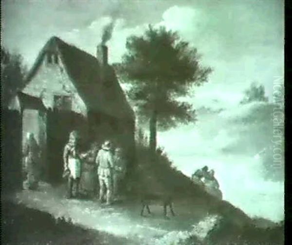 Rast Vor Dem Wirtshaus. Oil Painting by Balthasar Beschey