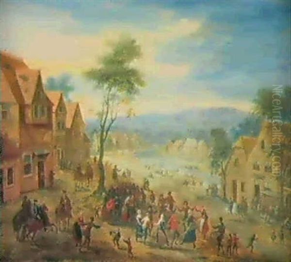 La Danse Villageoise Oil Painting by Balthasar Beschey