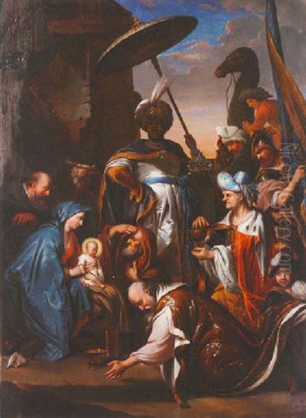 The Adoration Of The Magi Oil Painting by Jacob Andries Beschey