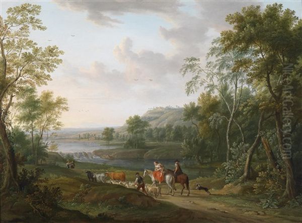 Landschaft Mit Reisenden Oil Painting by Jan Frans Beschey