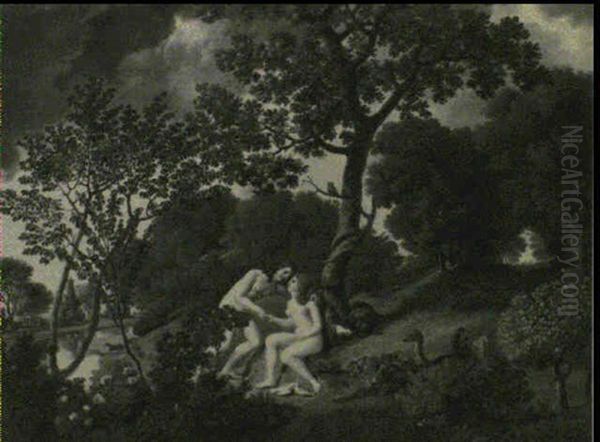 Adam Et Eve Au Paradis Terrestre Oil Painting by Karel Beschey