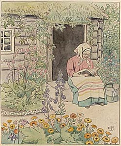 Mor Malena Oil Painting by Elsa Beskow