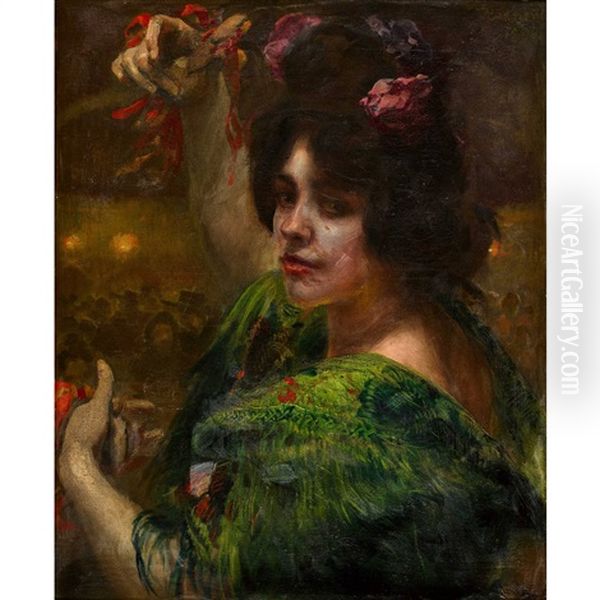 Flamenco Dancer Oil Painting by Albert Besnard