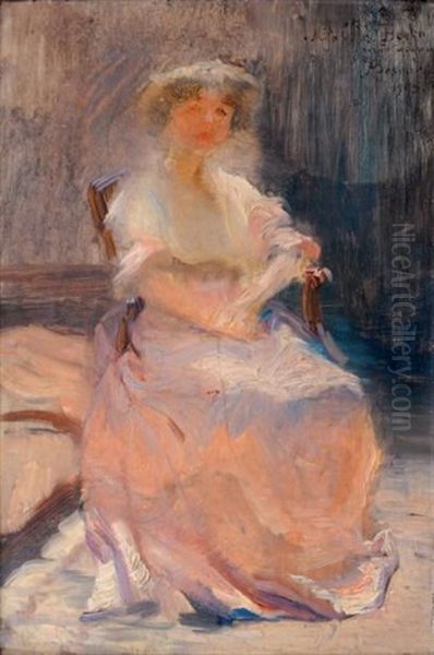 La Comtesse Beaghe Oil Painting by Albert Besnard