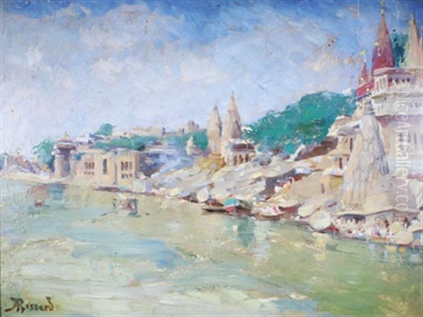 Le Gange A Benares Oil Painting by Albert Besnard