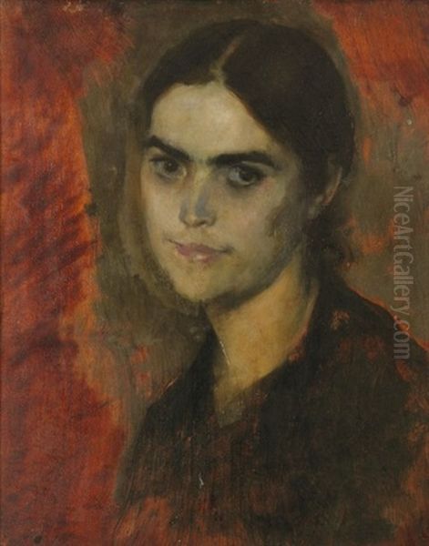 Portrait De Claire Oil Painting by Albert Besnard