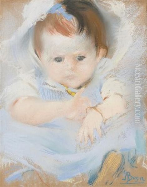 Portrait Of A Baby Oil Painting by Albert Besnard