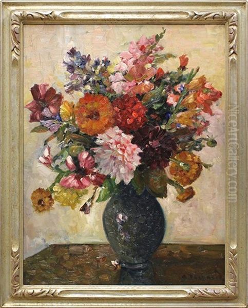 Still Life With Flowers Oil Painting by Albert Besnard