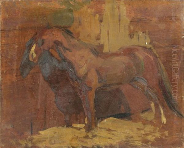 Cheval (study) Oil Painting by Albert Besnard