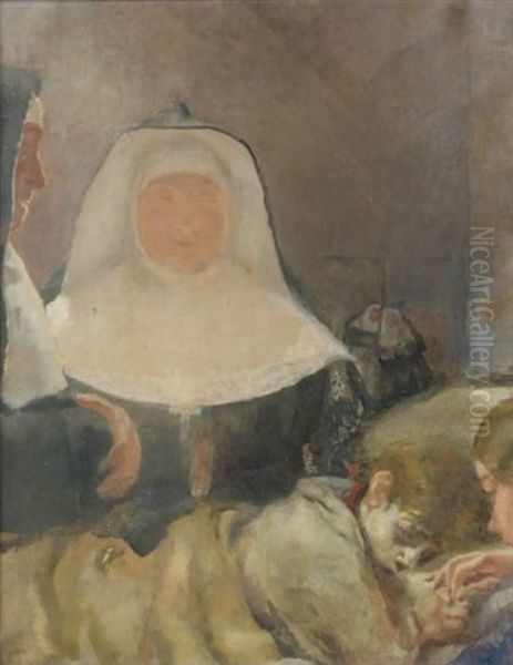 La Clinique D'annecy, Enfant Malade Oil Painting by Albert Besnard