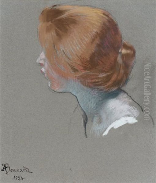 Le Chignon Roux Oil Painting by Albert Besnard