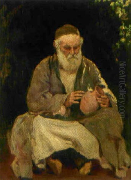 Sittande Man Oil Painting by Albert Besnard