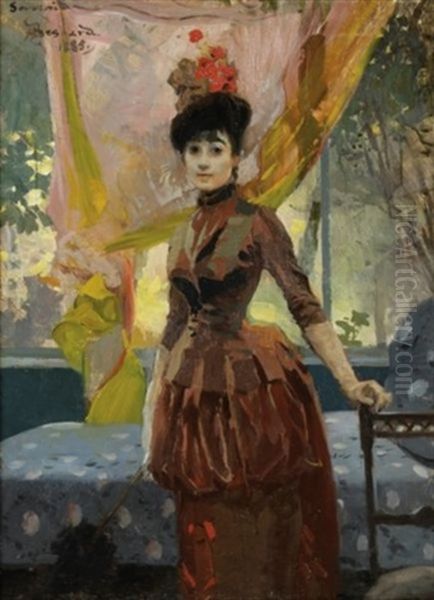 Portrait De Femme Oil Painting by Albert Besnard