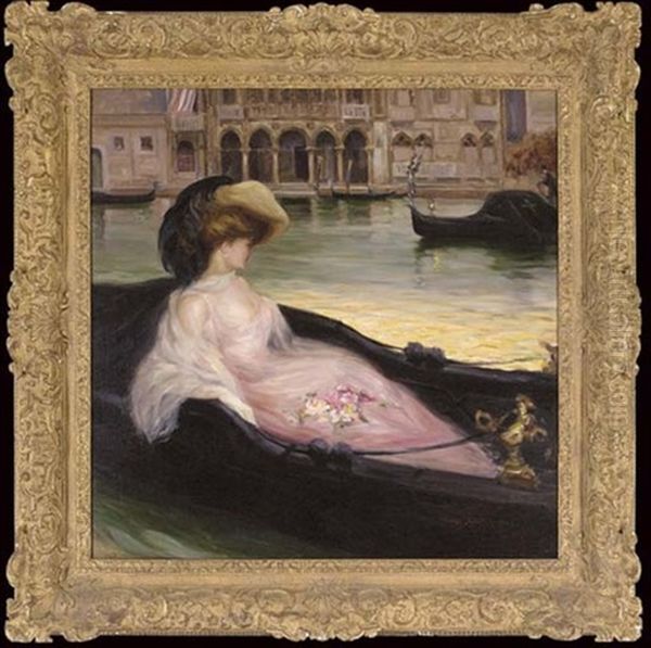 A Gondola Ride Oil Painting by Albert Besnard