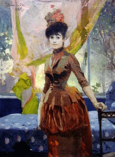 Elegante A L'ombrelle Oil Painting by Albert Besnard