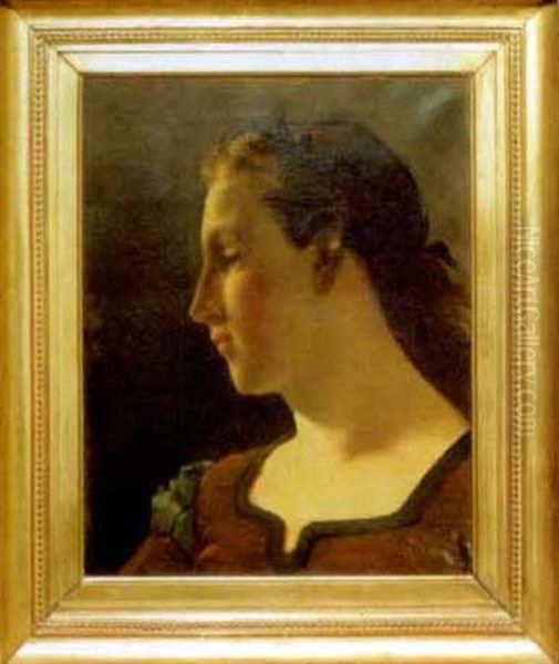 Portrait De Femme Oil Painting by Albert Besnard