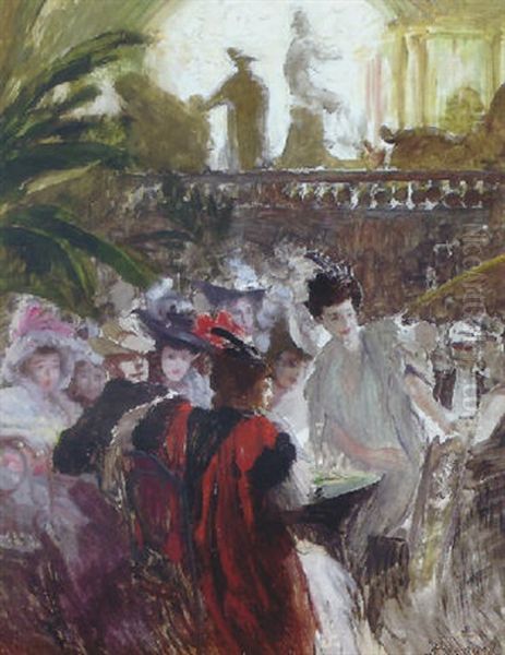 In The Casino Oil Painting by Albert Besnard