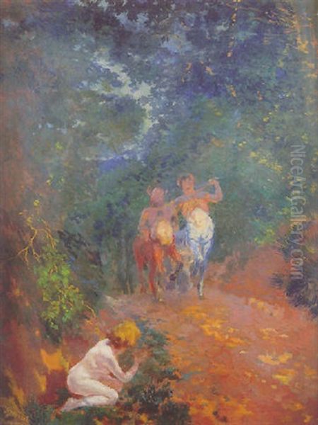 Le Chemin Des Centaures Oil Painting by Albert Besnard