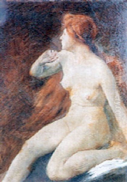 Nu Assis Oil Painting by Albert Besnard