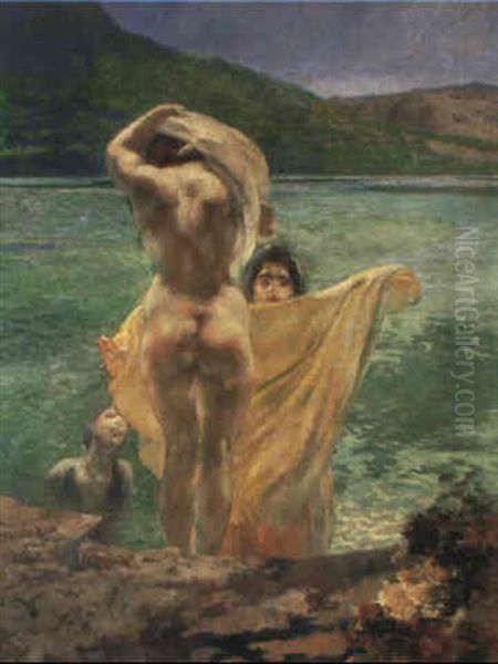 Pres D'un Lac Oil Painting by Albert Besnard