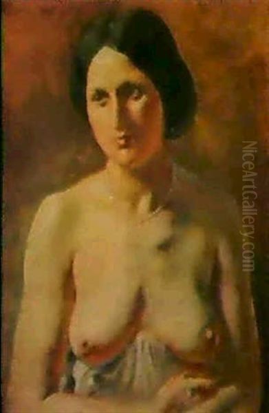 Modele Au Collier Oil Painting by Albert Besnard