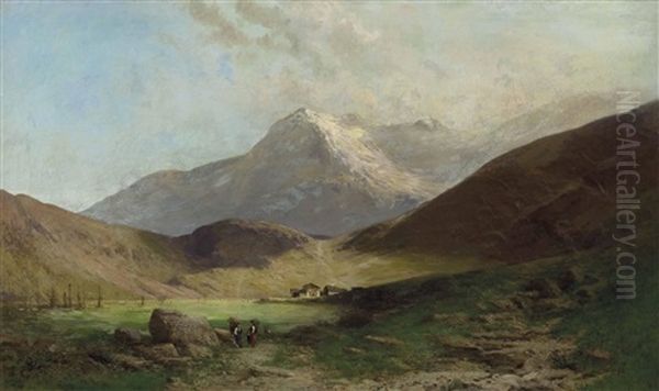 Hochtal In Den Sudtiroler Alpen Oil Painting by Adolfo Besozzi