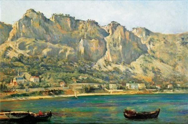 Vue De Beaulieu, La Petite Afrique Oil Painting by Louis Antoine Besson(Beysson)