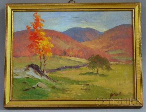 Autumnal Landscape Oil Painting by Harry G. Aitken