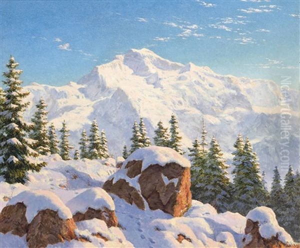 The Jungfrau Oil Painting by Boris Bessonof