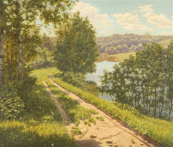 Summer Oil Painting by Boris Bessonof