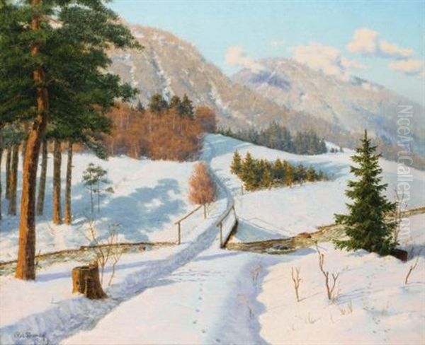 Winter In Dauphine Oil Painting by Boris Vasilievich Bessonov