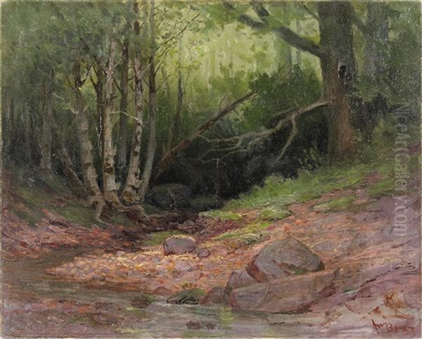 Dark Forest Oil Painting by Arthur William Best