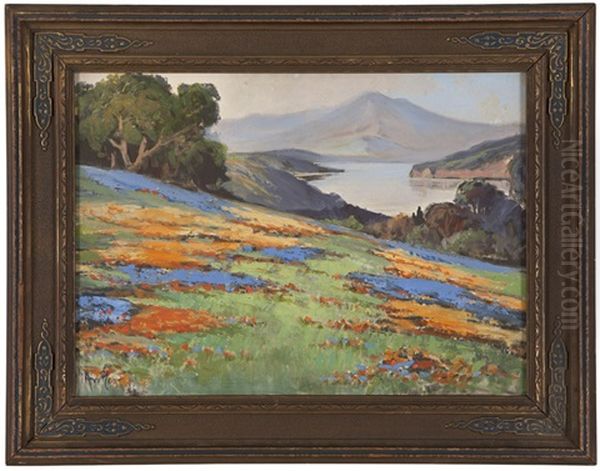 California Wildflower Landscape Oil Painting by Arthur William Best