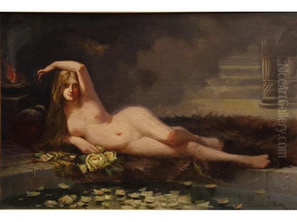 Reclining Nude Oil Painting by Arthur William Best