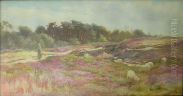 Tending The Sheep Oil Painting by James Aitken