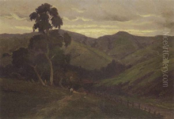 San Geronimo Valley Road, Marin County, Califorina Oil Painting by Arthur William Best