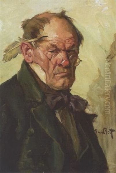 Der Dorfschreiber Oil Painting by Hans Best