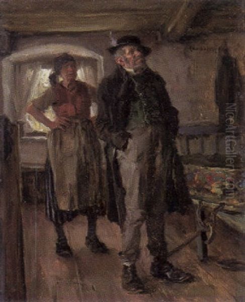 Eheliche Auseinandersetzung Eines Bauernpaares In Der Stube Oil Painting by Hans Best