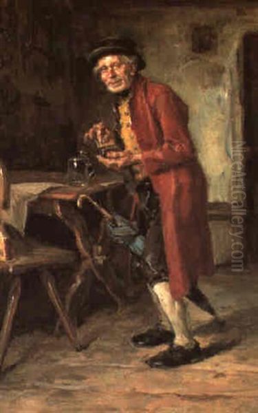 Bauer Mit Schnupftabaksdose In Der Stube Oil Painting by Hans Best