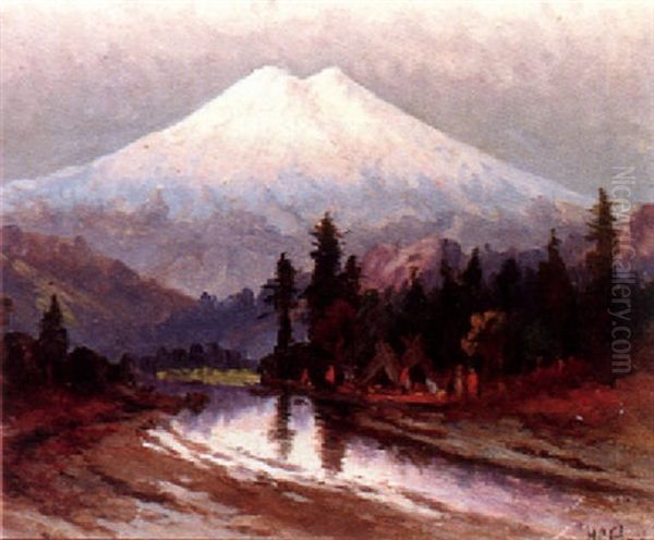 A View Of Mount Shasta Oil Painting by Harry Cassie Best