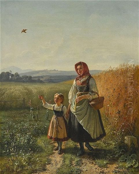 Ein Sommerspaziergang Oil Painting by Hermann Bethke