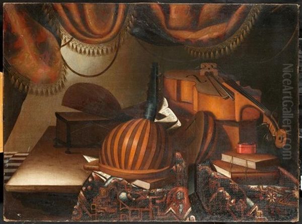 Stilleben Mit Musikinstrumenten Oil Painting by Bartolomeo Bettera